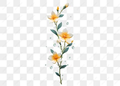 白色花朵和水珠