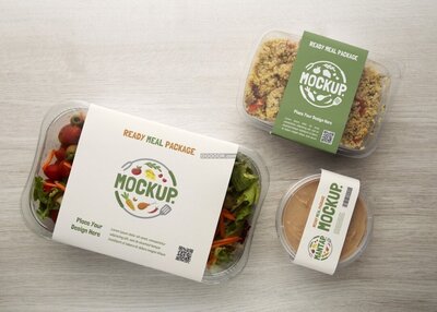 绿色标签即食餐包装样机模型