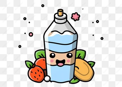 卡通饮料与水果