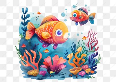 彩色热带鱼海底世界