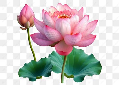 盛开的粉色莲花