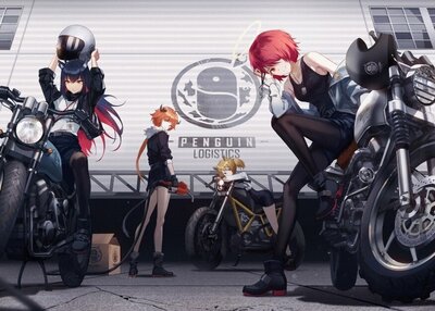 动漫女孩方舟骑士仓库摩托车Exusiai
